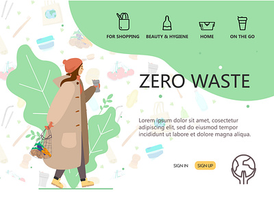 Zero waste shop caracter durable ecofriendly ecology illustration online shop reusable vectorart zero waste