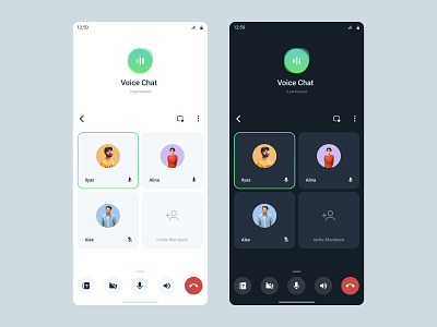 Voice Chat in Messenger android app design flat minimal mobile soft ui ux
