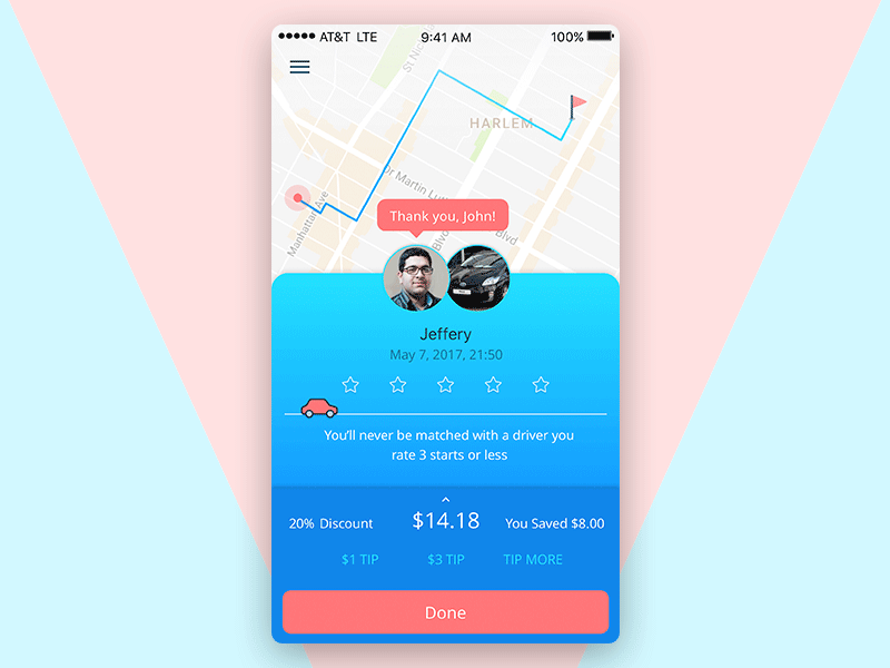Ride Summary microinteraction ui ux