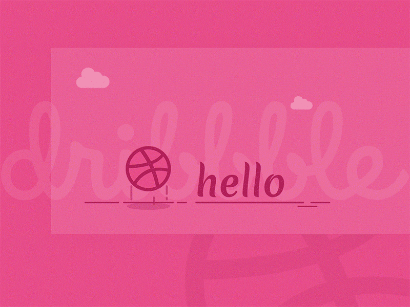 Hello Dribbble animation design flat illustration vector