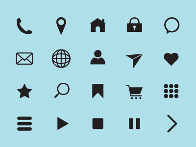 Icon Pack Without Background chat house icon key location mail phone web
