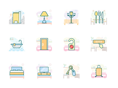 Hotel And Reservation booking hotel icon icon set reservation