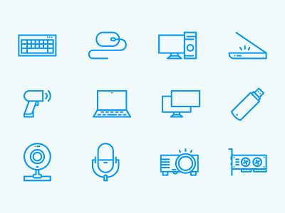 Computer Hardware camera computer hardware icon icon set microphone mouse scanner usb