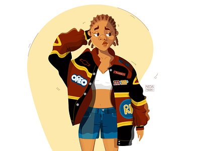 Favorite Jacket 2d 2d art character character design colors design flat girl illustration illustrator jacket mms nabisco oreo street style style vector