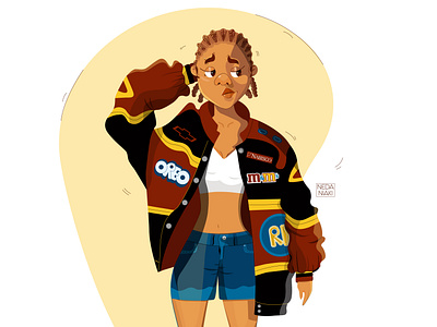 Favorite Jacket 2d 2d art character character design colors design flat girl illustration illustrator jacket mms nabisco oreo street style style vector