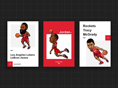 NBA player-1 2019 basketball design illustration james harden michael jeffrey jordan nba people person player playoffs point guard red sports tracy mcgrady ui