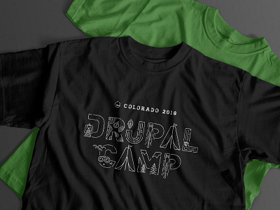 DrupalCamp Colorado Tee colorado conference design drupal drupalcamp icon artwork illustration line art screen print tee shirt tshirt design typography