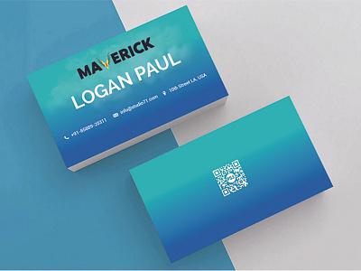 Creative Bussiness Card bird blue bussiness card clouds creative design logan paul maverick