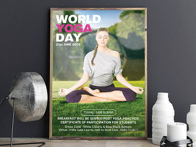 Yoga Flyer creative design exercise fitness graphic design world yoga day yoga flyer