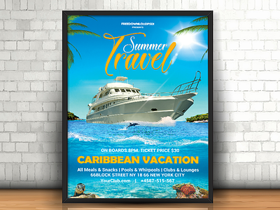 Summer Travel Flyer pool party flyer summer flyer summer party flyer summer travel flyer travel flyer yacht party flyer
