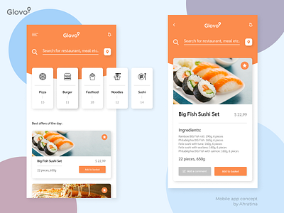 Food Order and Delivery app UI