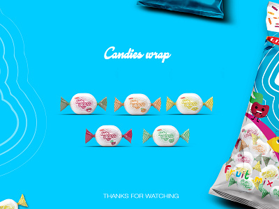 Candies wrap bonbon candies candy colors different flavors fruit fruitmix graphic design packagedesign simple wrap