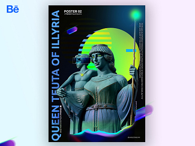 QUEEN TEUTA OF ILLYRIA abstract abstract colors albania dribbble fun gradients graphic design illyria illyrian love poster queen shapes teuta
