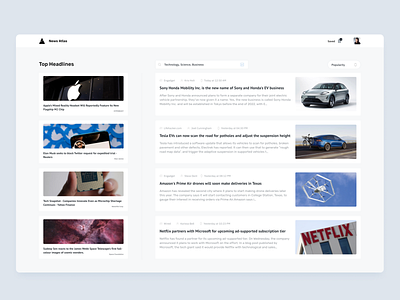 Minimalist News Web App Dashboard dashboard figma news app ui