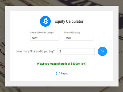 Equity Calc Js App css html javascript