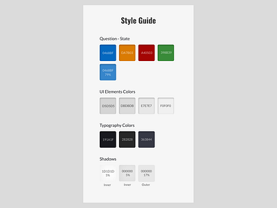 Style Guide for Online Test UI colorscheme font test