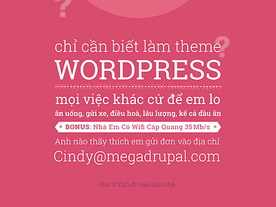 Wordpress themer recruit in Vietnames poster recruit wordpress
