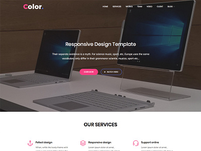 Color - Free One Page HTML5 Template free html html template