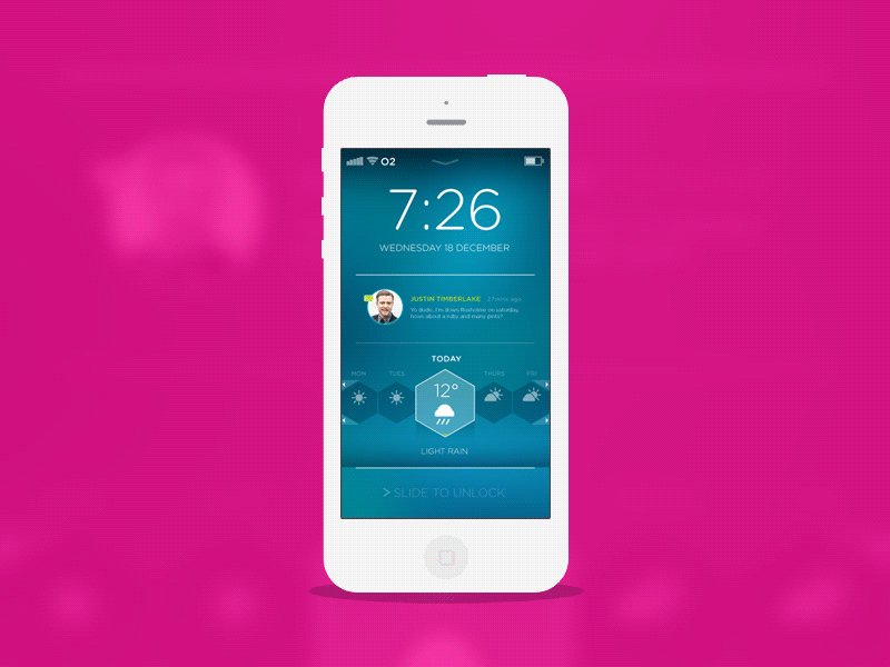 Home Screen Concept ios7 iphone time wheather white
