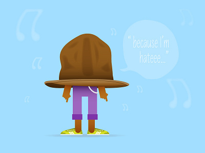 Pharrell Hatteee blue happy hat illustration pharrell vector