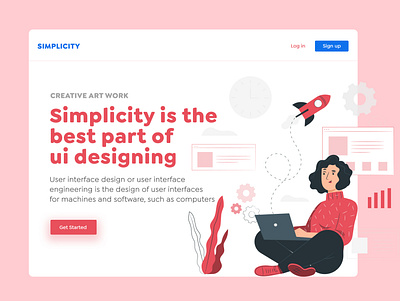 Simplicity Banner art banner bannerdesign branding design illustration simple typography ui uiux uiuxdesign ux vector website website design