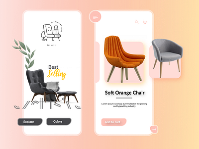 Furniture Mobile UI Concept app art concept design furniture app furniture design illustration ios app design product app product design typography ui uiuxdesign ux uxuidesign