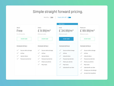 Simple, Neat & Clean Pricing Table