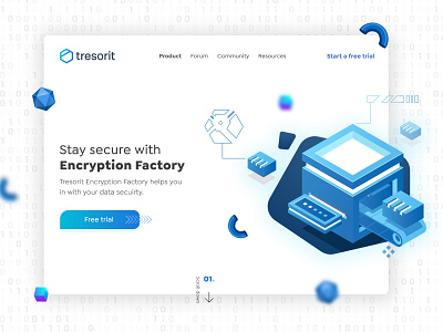 Tresorit Playoff: Encryption Factory Banner art banner branding color concept creative design illustration landing page product product design trending typography ui uiux uiuxdesign ux vector web design websites