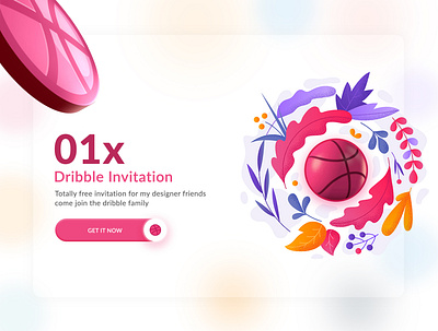 Dribble Invite art banner banner design branding concept design dribble dribbleinvite illustration typography ui uiux uiuxdesign web web design