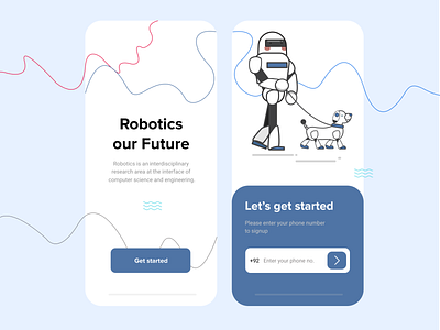Robotics - Concept App UI app appdesigner branding concept design illustration mobileapp robot robotics robotoapp typography ui uiux uiuxdesign