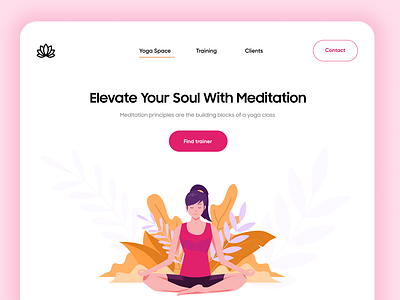 Meditation / Yoga Landing Page branding concept design dubai designer header header design illustration landingpage meditation product design typography ui uiux uiuxdesign webdesign website website concept website design websites yoga