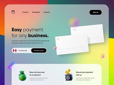 Finance/Wallet landing page 3d branding business creditcard design finance illustration payment payment transfer typography ui uiux uiuxdesign uiuxdesigner wallet walletwebsite