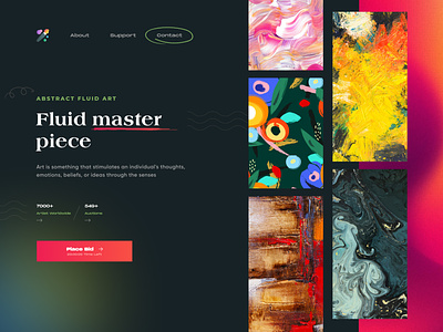 Art / Painting Marketplace Landing page art bannerdesign branding design graphic design herosection illustration landingpage marketplace nftart painting productdesign typography ui uiux uiuxdesign uiuxdesigner websitedesign