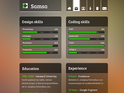 Resume vcard Box - Rebound box loading percentage progress resume simple vcard