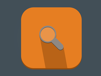 Simple search icon - Flat 2d flat glass icon magnifying search shadow simple