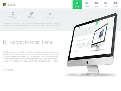 Lana First Look desktop first fontawesome imac one page portfolio simple web