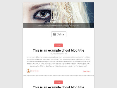 Safira blog ghost grey main simple template