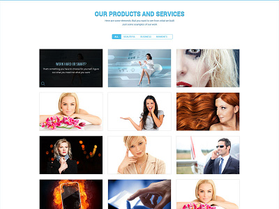 Lola Gallery Section features flat gallery hover one page plain section simple theme