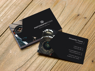 Photography Business Card blackish branding card clean creative design designer elegant graphic modern photo photographer photography print psd sketch studio typography vector