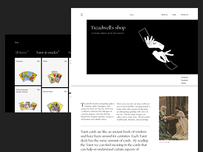 Tarot shop landing page minimal ui ux web webdesign website