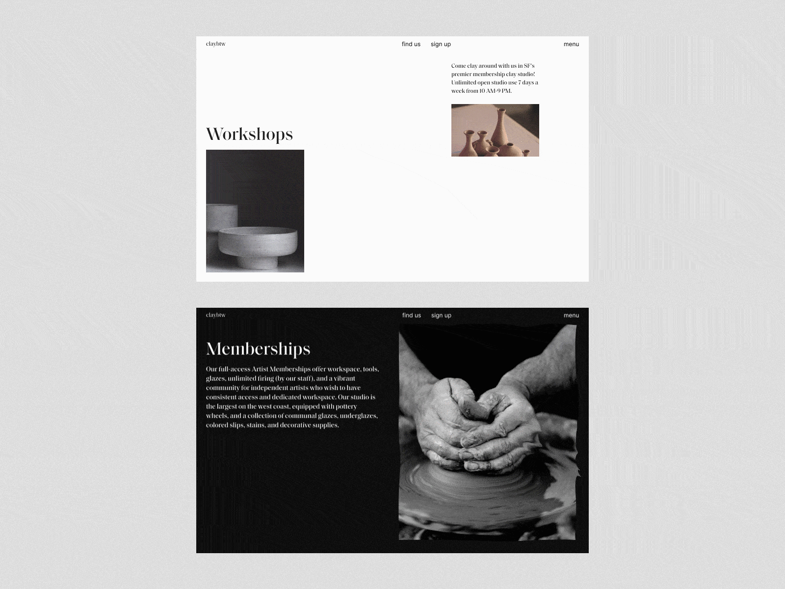 Ceramics animation design landing page minimal typography ui ux web webdesign website