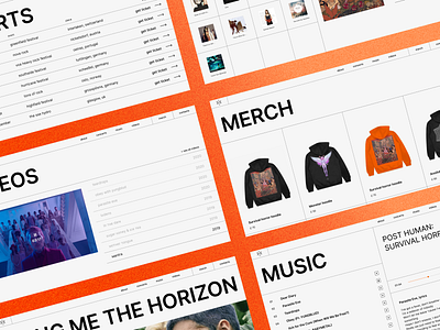 Music band black bring me the horizon design grid minimal ui ux web webdesign website