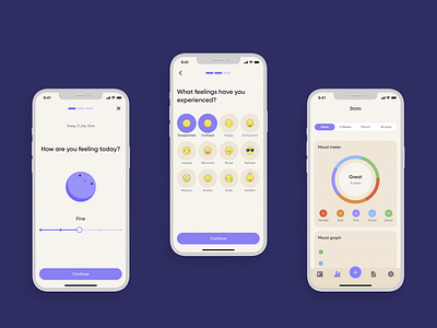 Mood tracker app app design application ios iphone uxui