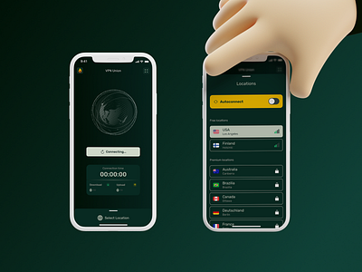 VPN app app app design application ios iphone