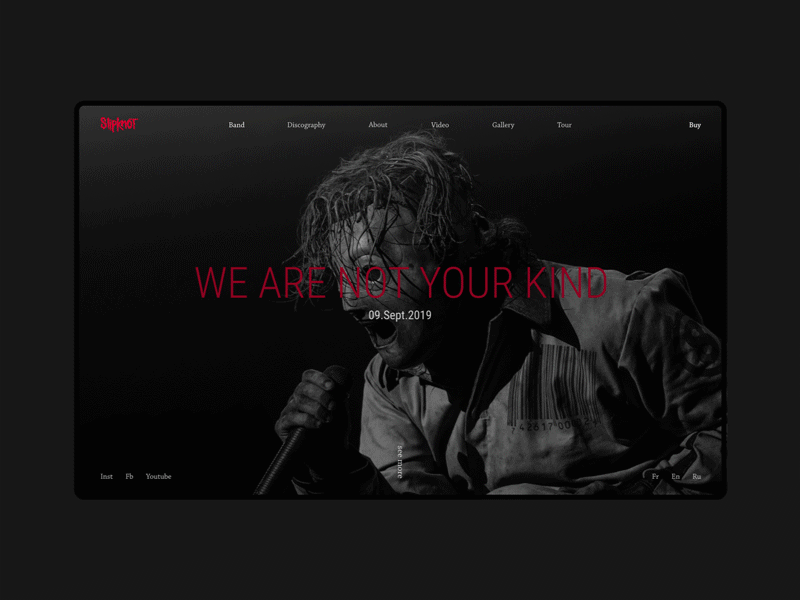 Slipknot. Concept animation design grid landing page minimal ui ux webdesign