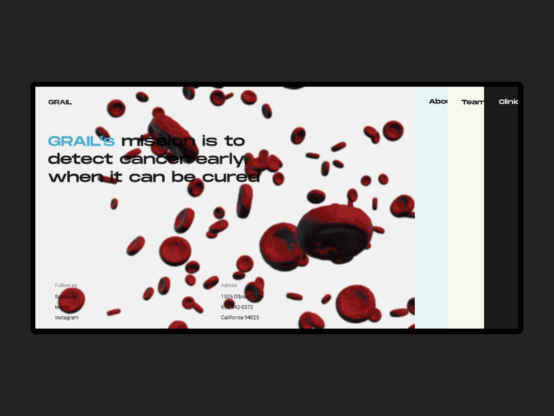 GRAIL animation design landing page minimal typography ui ux web webdesign website