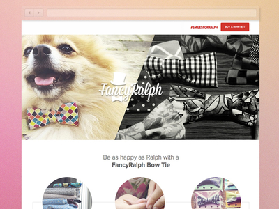 Fancy Ralph - Made to Order Dog Bow Ties bowties homemade landing page pomeranian product simple startup web design
