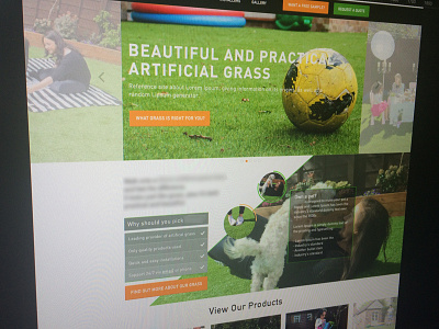 WIP | Artificial Grass site {Update} clean cta design flat green header orange product redesign site web website