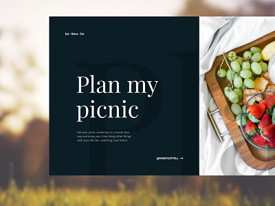 Plan My Picnic: Header Concept clean dark design food header hero picnic ui web design website