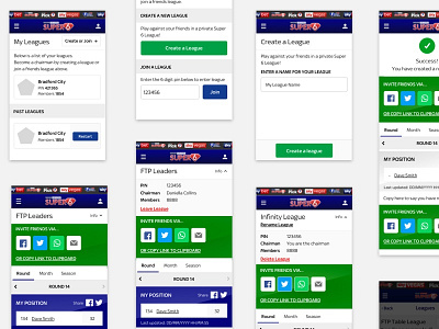 Sky Sports Super 6 app clean cta design football leagues sky sports ui website
